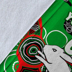 (Custom Personalised) Rabbitohs Rugby Aboriginal Art Blanket - LT12