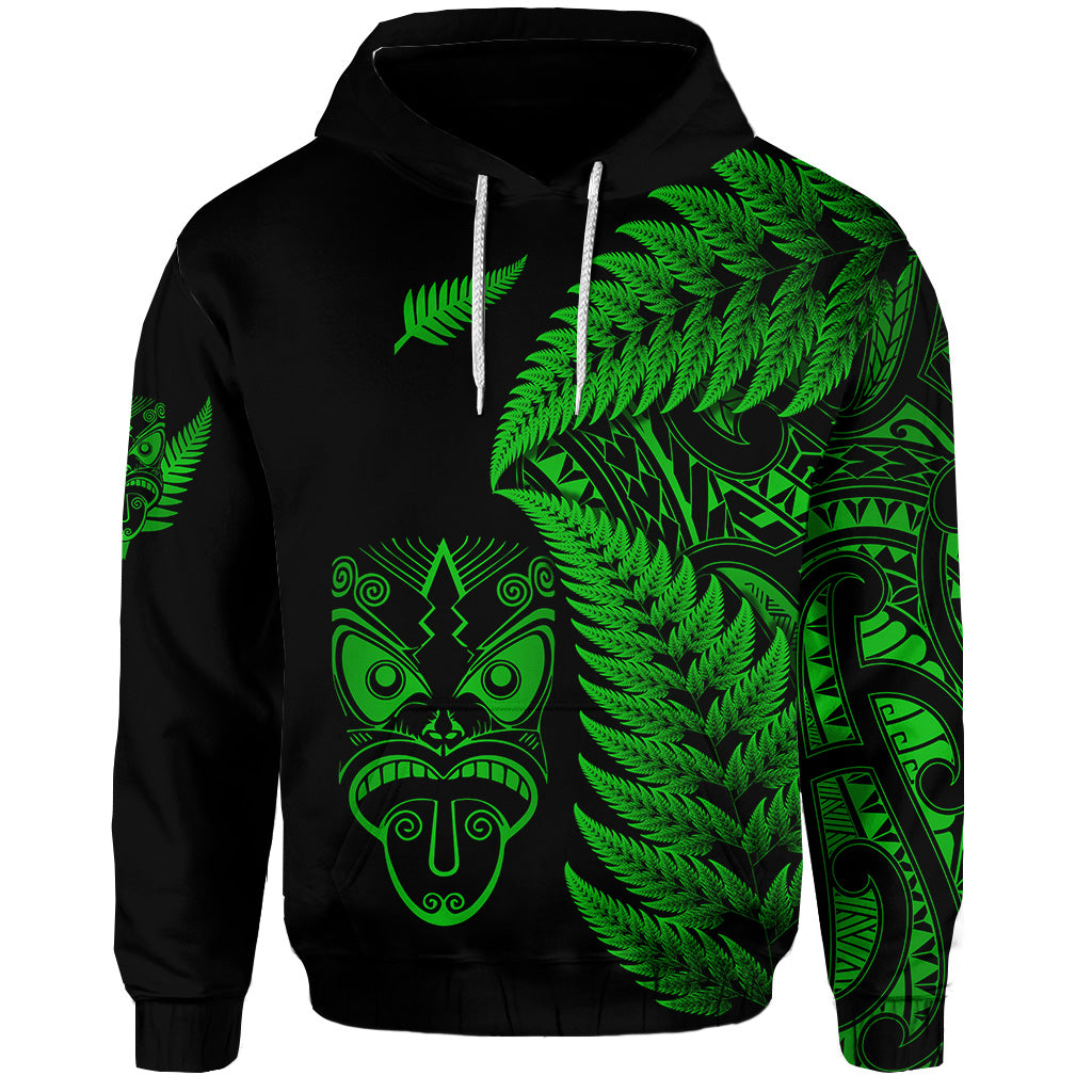 custom-personalised-new-zealand-haka-rugby-maori-hoodie-silver-fern-vibes-green