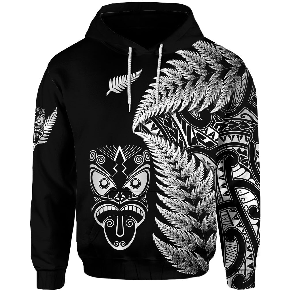 custom-personalised-new-zealand-haka-rugby-maori-hoodie-silver-fern-vibes-black
