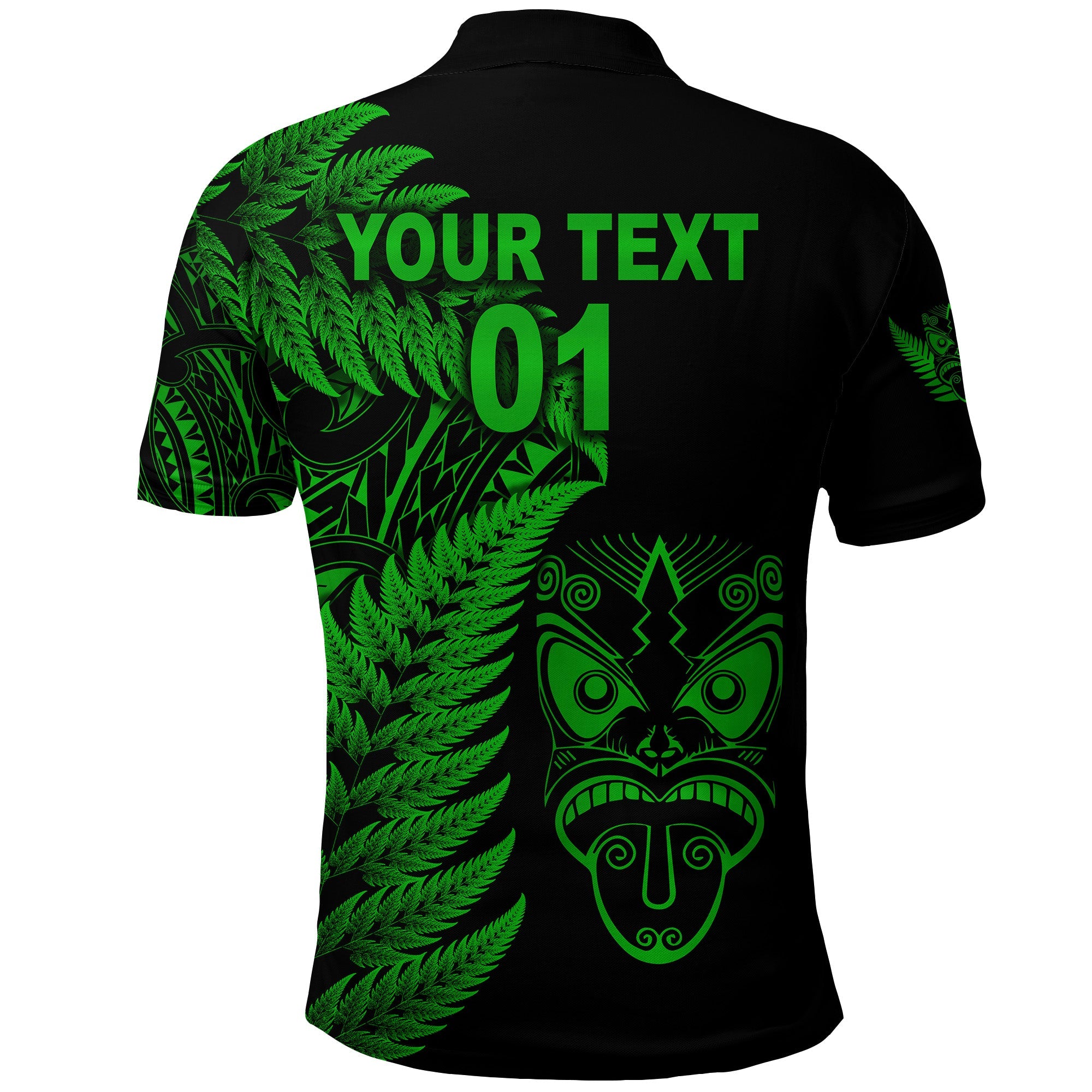 custom-personalised-new-zealand-haka-rugby-maori-polo-shirt-silver-fern-vibes-green