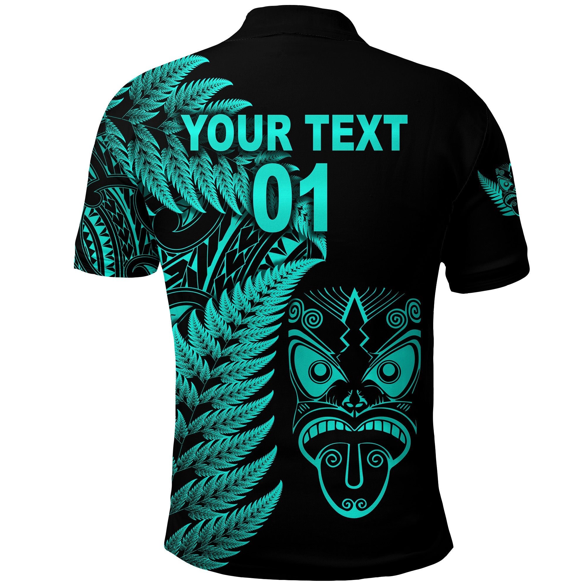 custom-personalised-new-zealand-haka-rugby-maori-polo-shirt-silver-fern-vibes-turquoise