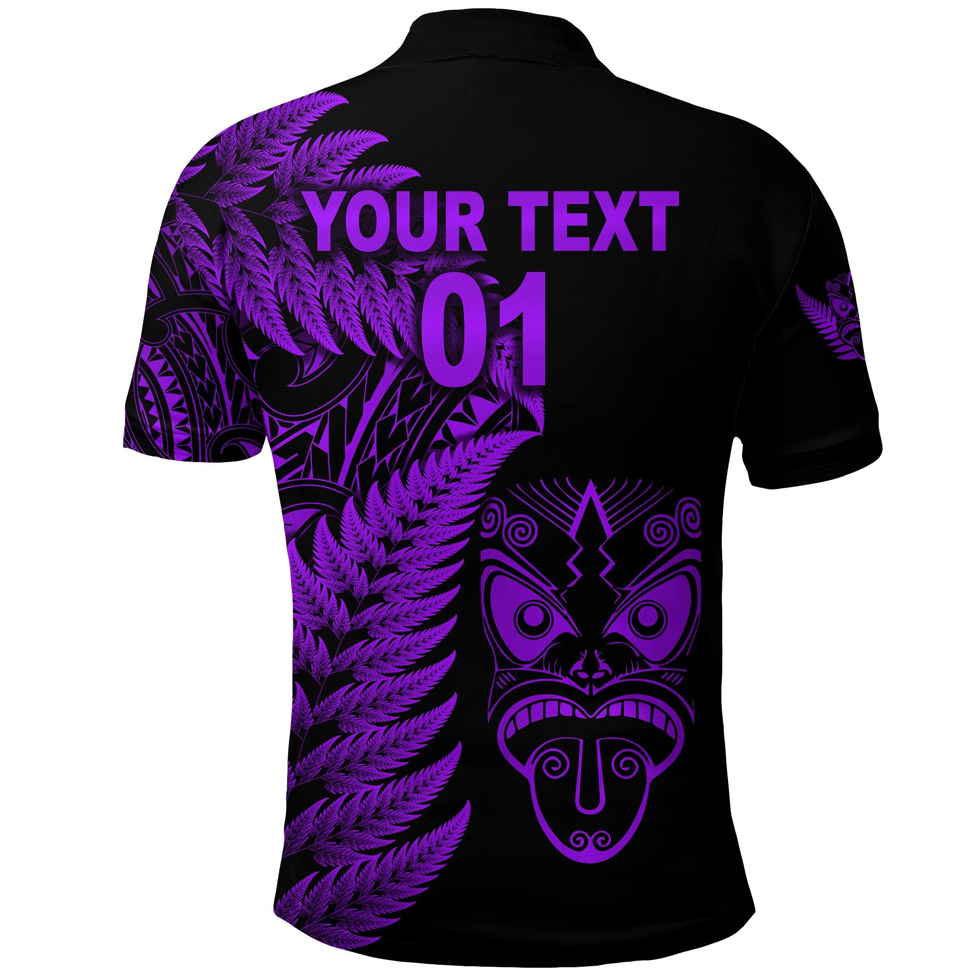 custom-personalised-new-zealand-haka-rugby-maori-polo-shirt-silver-fern-vibes-purple