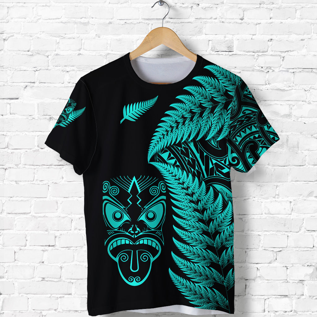 custom-personalised-new-zealand-haka-rugby-maori-t-shirt-silver-fern-vibes-turquoise