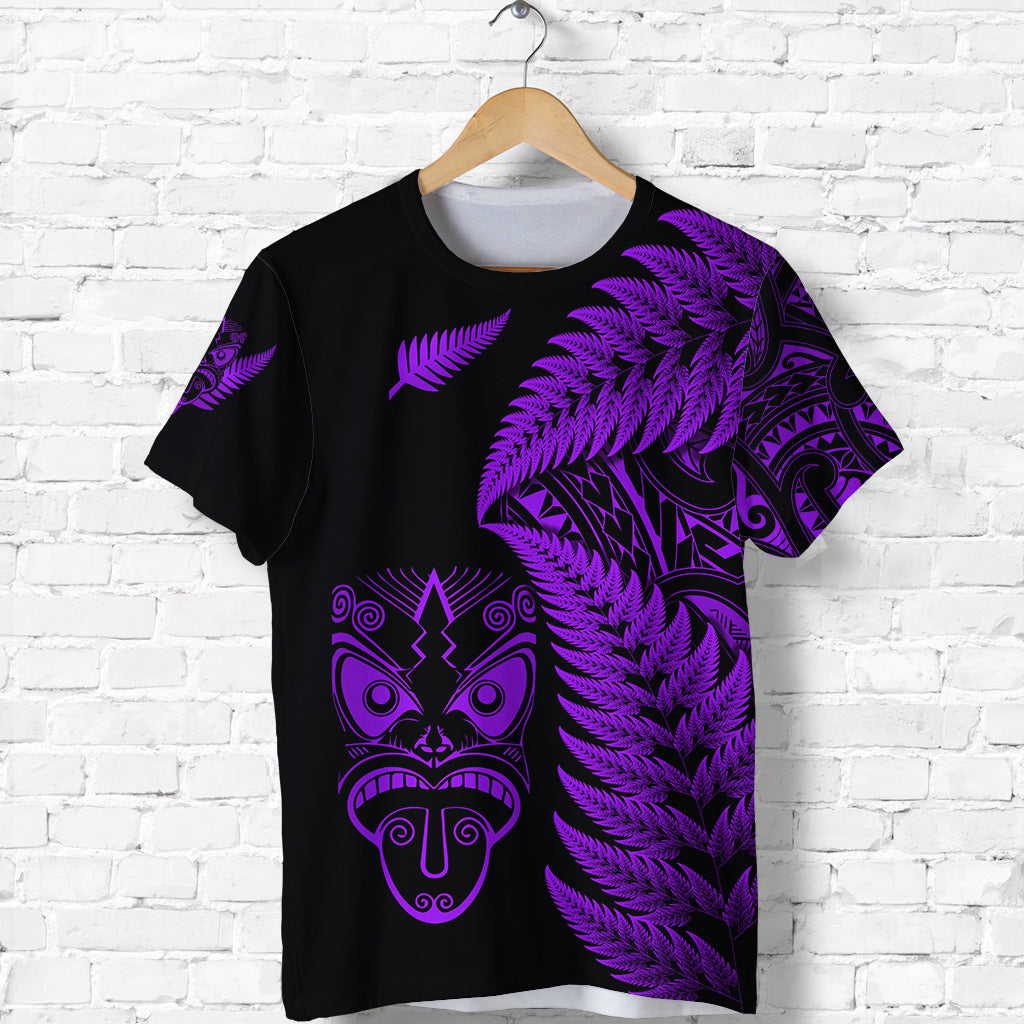 custom-personalised-new-zealand-haka-rugby-maori-t-shirt-silver-fern-vibes-purple