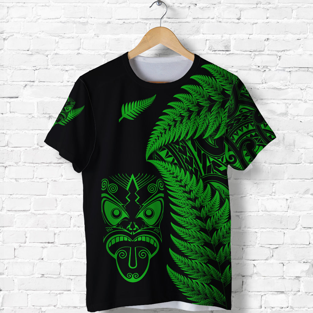 custom-personalised-new-zealand-haka-rugby-maori-t-shirt-silver-fern-vibes-green