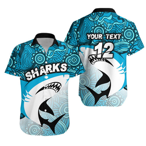 custom-personalised-sharks-aboriginal-hawaiian-shirt-sea-wave-style