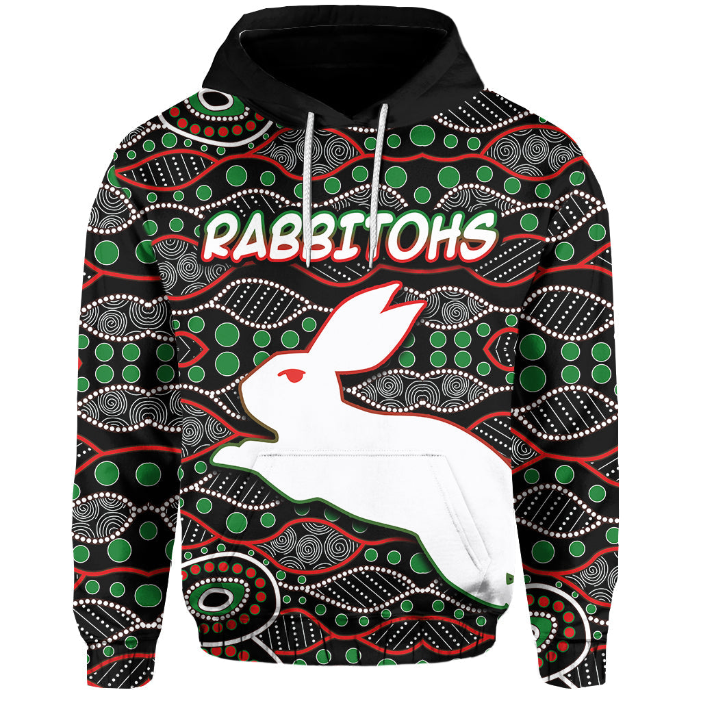custom-personalised-south-sydney-rabbitohs-hoodie-aboriginal-patterns