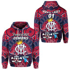 custom-personalised-melbourne-demons-indigenous-hoodie-football-2021-premiers-the-king-custom-text-and-number