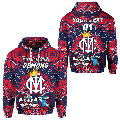 custom-personalised-melbourne-demons-indigenous-hoodie-football-2021-premiers-the-king-custom-text-and-number