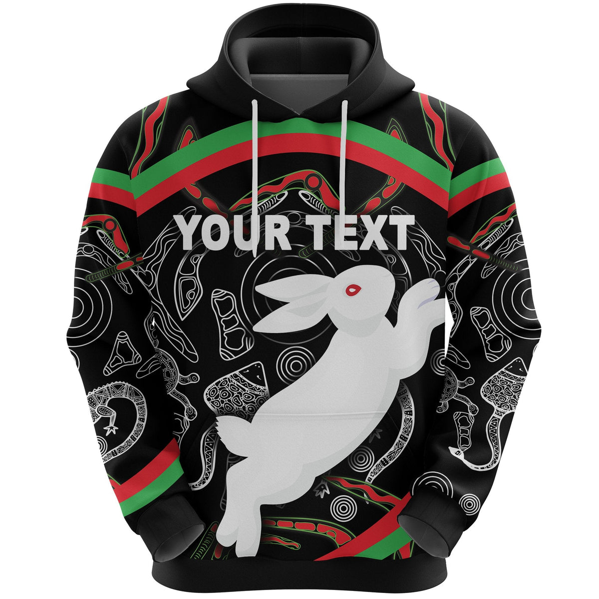 custom-personalised-rabbitohs-hoodie-indigenous-mystery-vibes