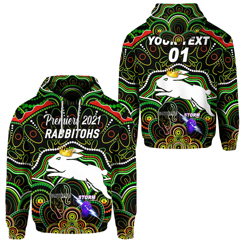 custom-personalised-south-sydney-rabbitohs-hoodie-2021-indigenous-premiers-the-king-black-custom-text-and-number