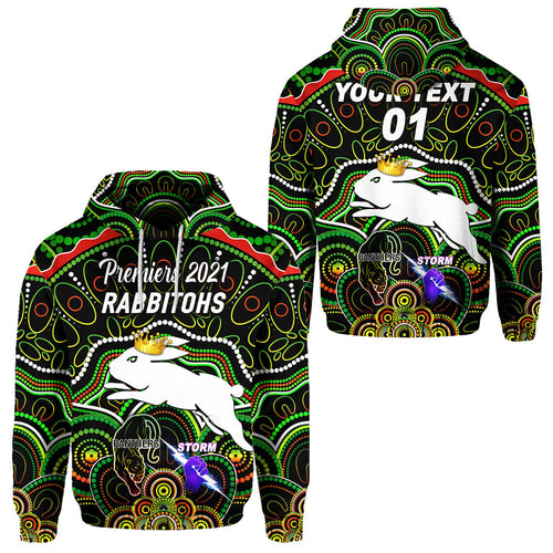 custom-personalised-south-sydney-rabbitohs-hoodie-2021-indigenous-premiers-the-king-black-custom-text-and-number