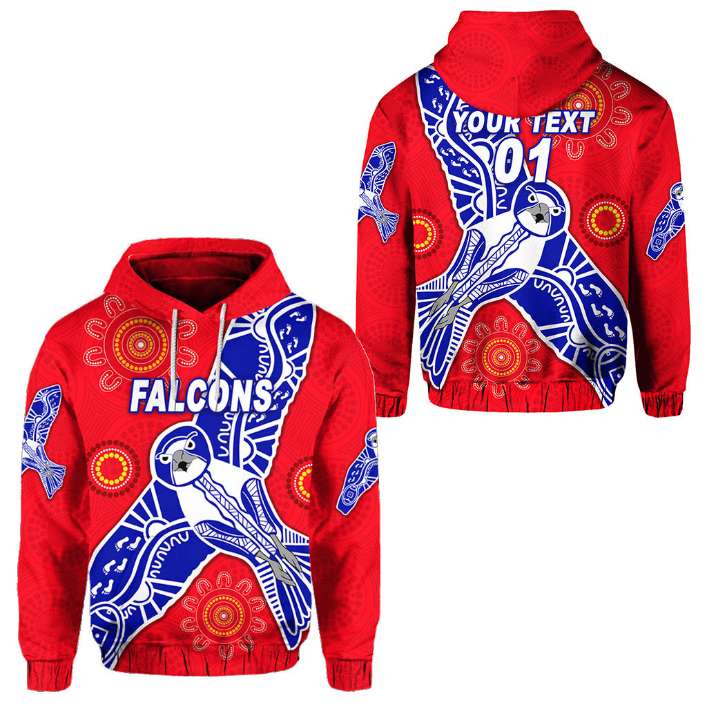 custom-personalised-west-perth-football-club-hoodie-falcons-indigenous-version-red-custom-text-and-number