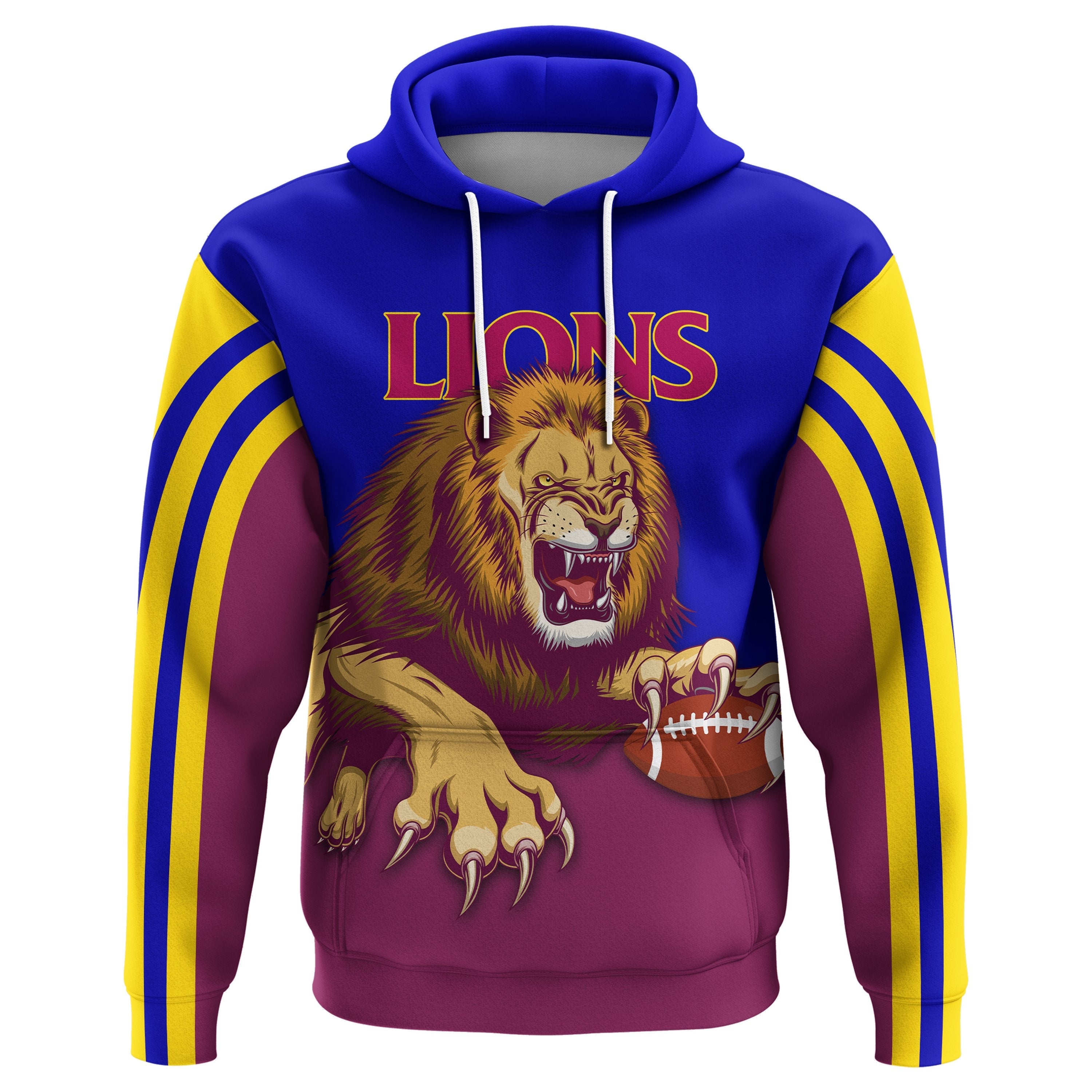 custom-personalised-brisbane-hoodie-lions-three-stripes