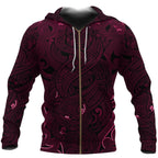 new-zealand-zip-up-hoodie-maori-gods-zipper-hoodie-tumatauenga-god-of-war-pink