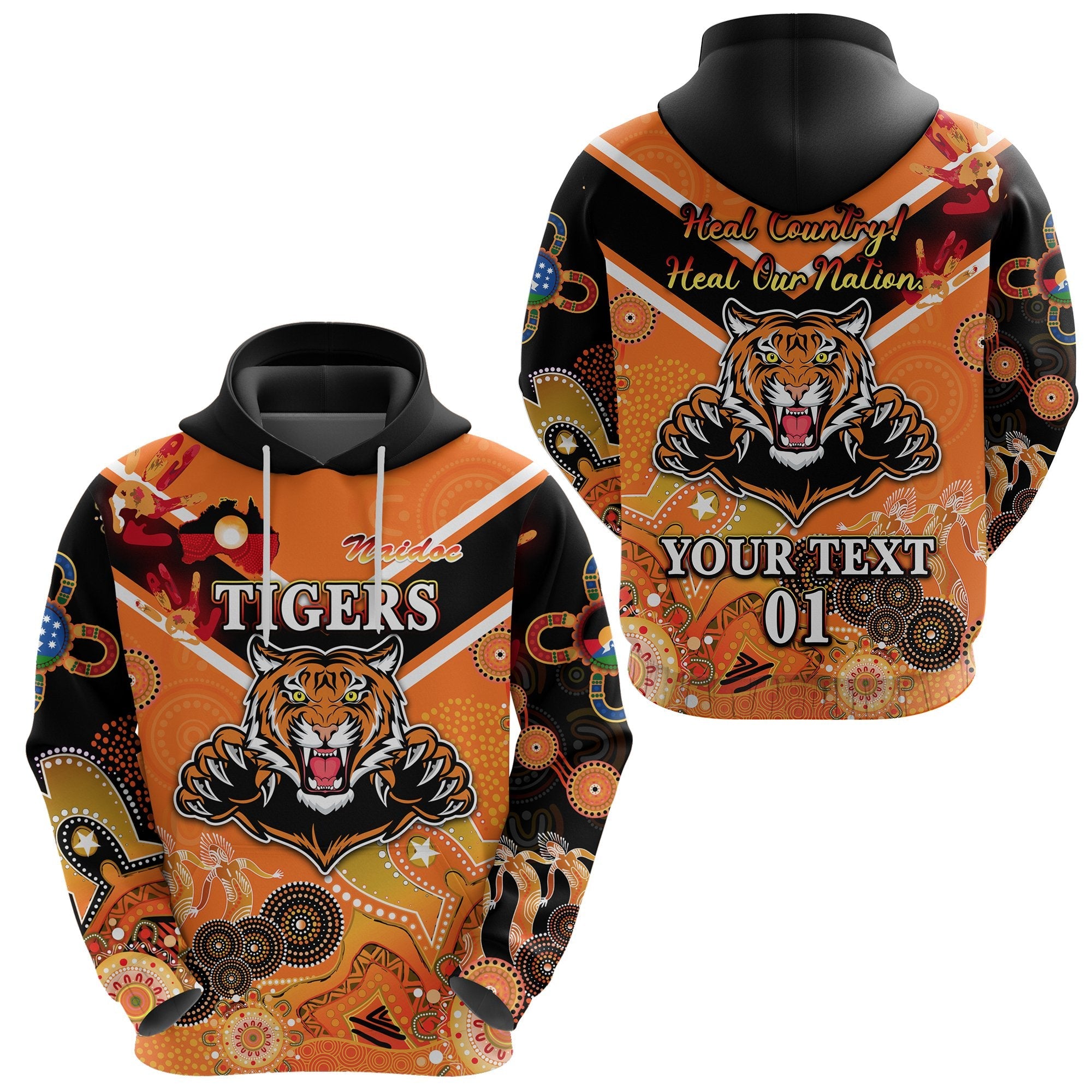 custom-personalised-wests-hoodie-tigers-indigenous-naidoc-heal-country-heal-our-nation-orange-no-1-custom-text-and-number