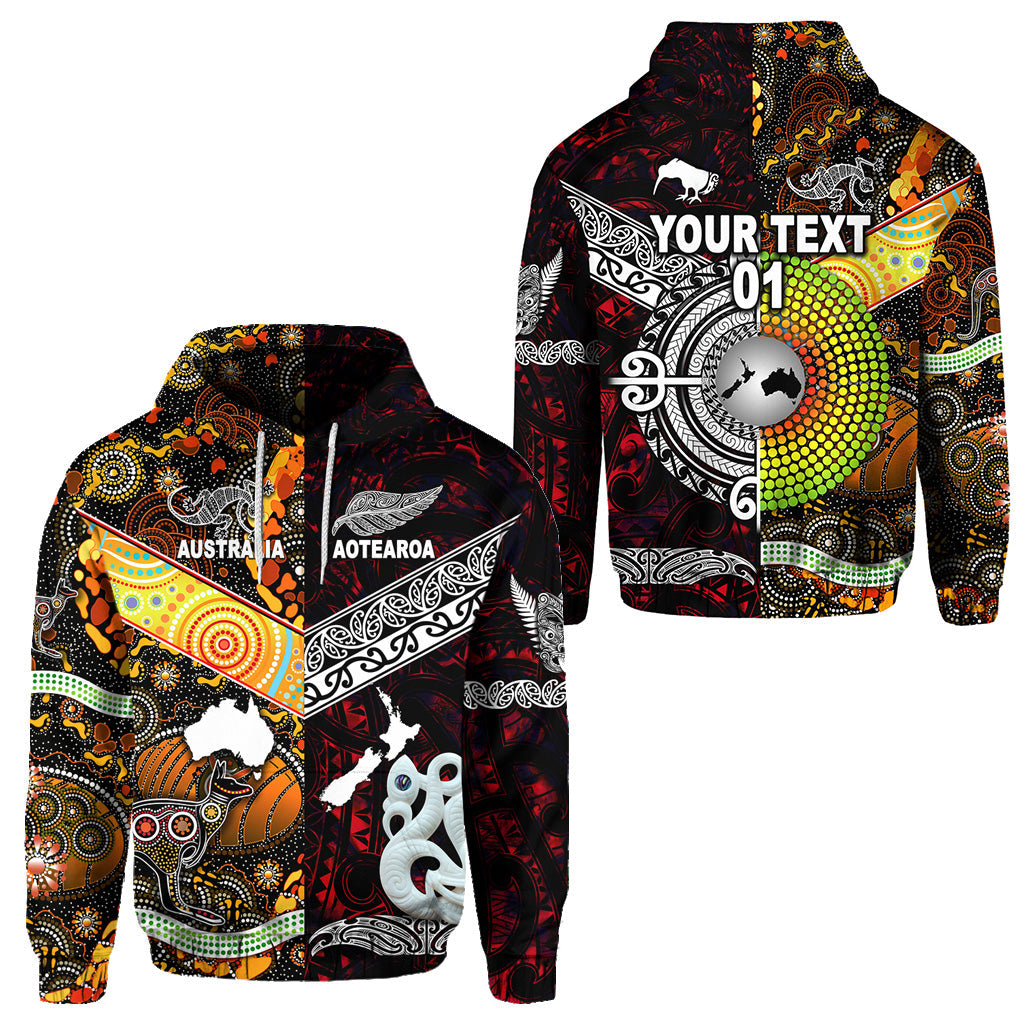custom-personalised-new-zealand-maori-aotearoa-and-australia-aboriginal-hoodie-together-red-custom-text-and-number