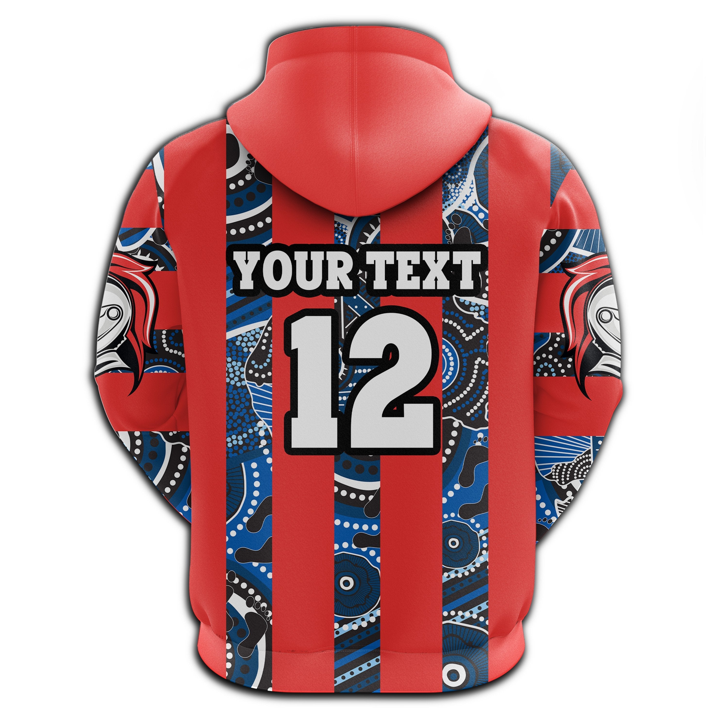 custom-personalised-knights-hoodie-newcastle-aboriginal-vertical-style