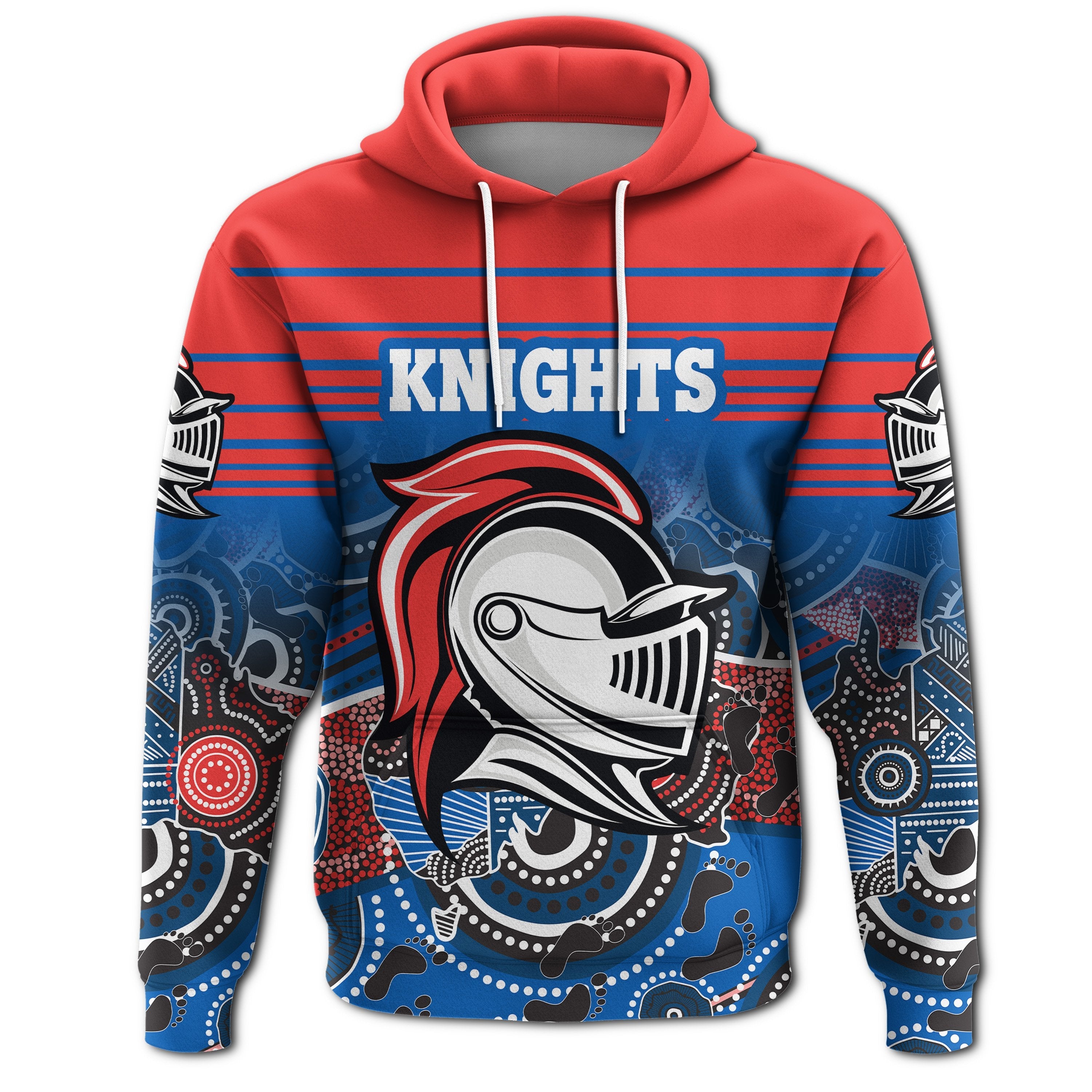 custom-personalised-knights-hoodie-newcastle-aboriginal-horizontal-style