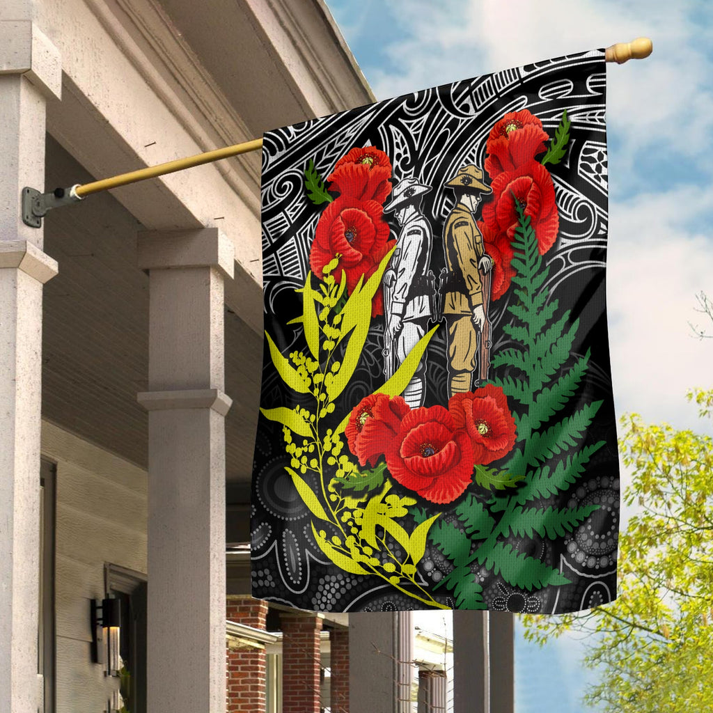anzac-day-flag-maori-patterns-white-color
