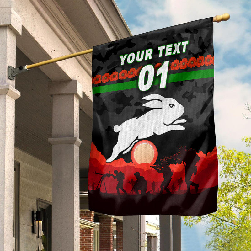 custom-personalised-south-sydney-rabbitohs-anzac-2022-flag-simple-style-black