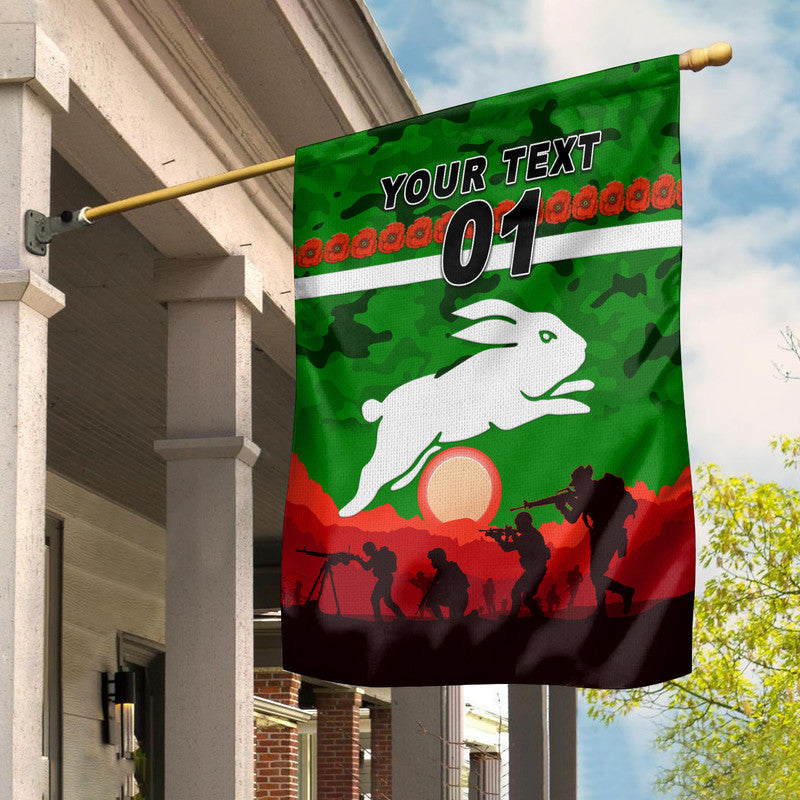 custom-personalised-south-sydney-rabbitohs-anzac-2022-flag-simple-style-green