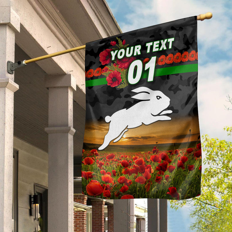 custom-personalised-south-sydney-rabbitohs-anzac-2022-flag-poppy-flowers-vibes-black