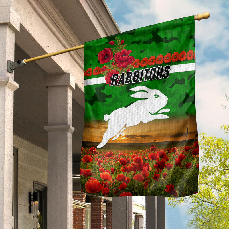 south-sydney-rabbitohs-anzac-2022-flag-poppy-flowers-vibes-green