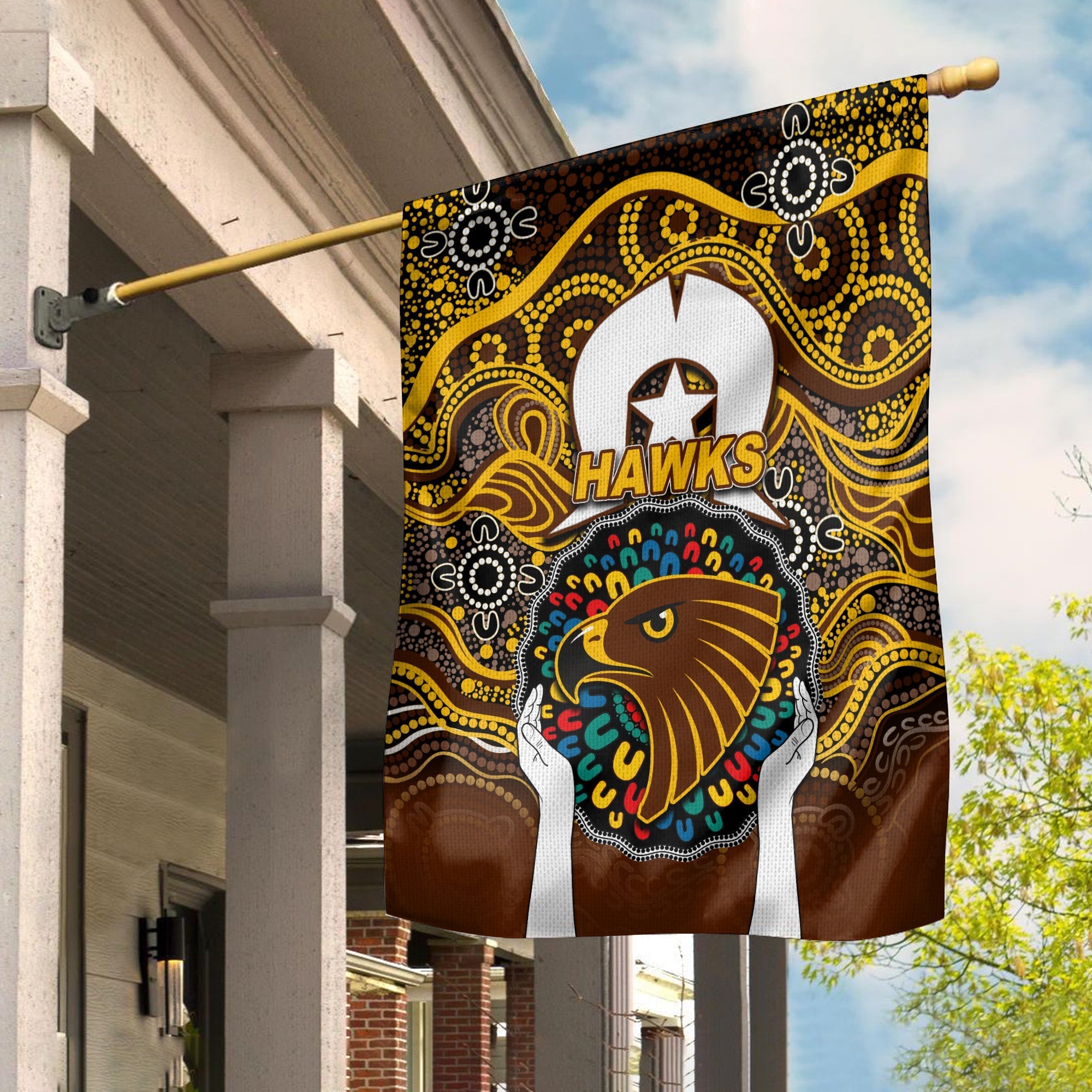 hawks-australian-football-naidoc-2022-patterns-flag