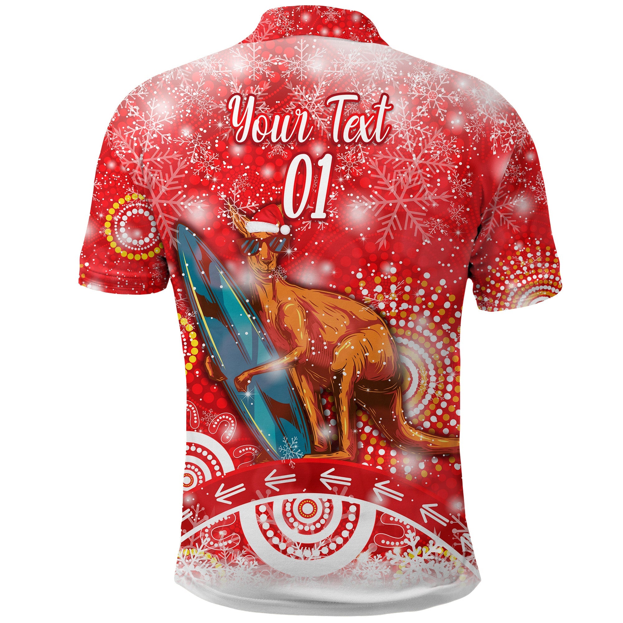 custom-personalised-australia-kangaroo-christmas-polo-shirt-original-style-red