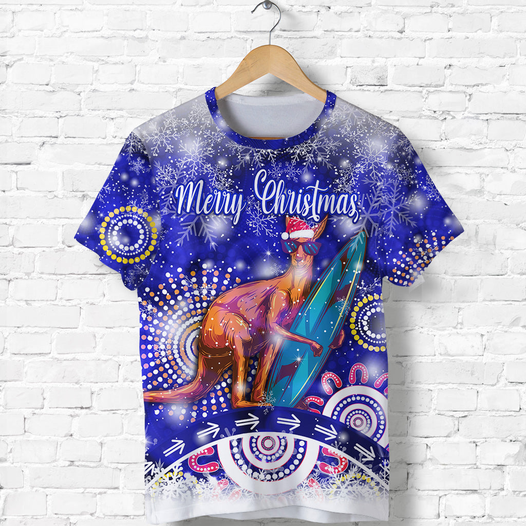 custom-personalised-australian-kangaroo-christmas-t-shirt-original-style-blue