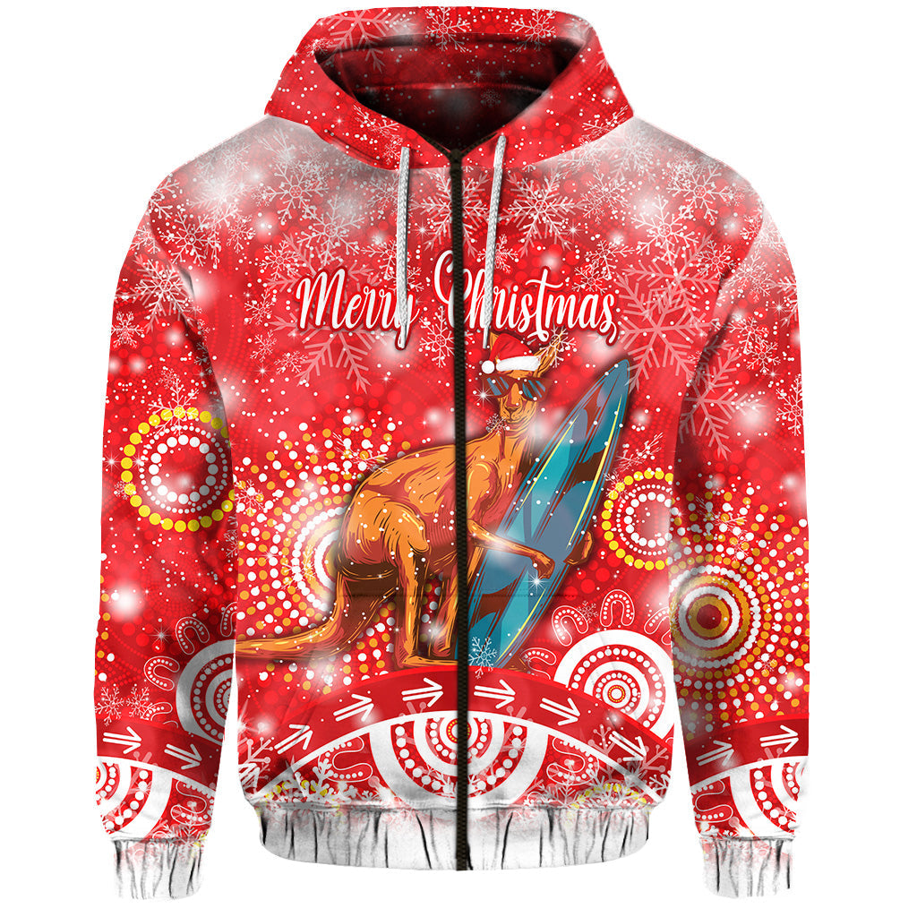 custom-personalised-australia-kangaroo-christmas-zip-hoodie-original-style-red