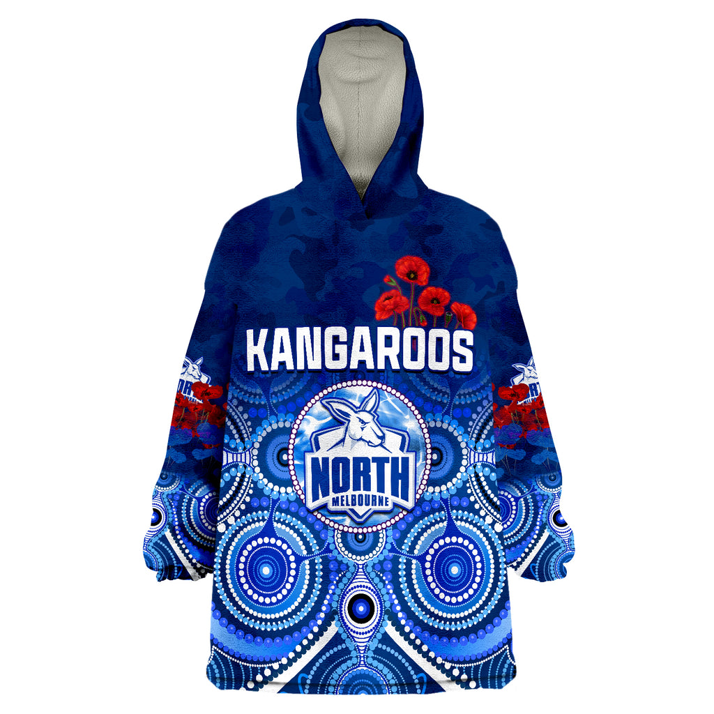 kangaroos-anzac-2022-north-melbourne-football-aboriginal-poppy-flowers-wearable-blanket-hoodie