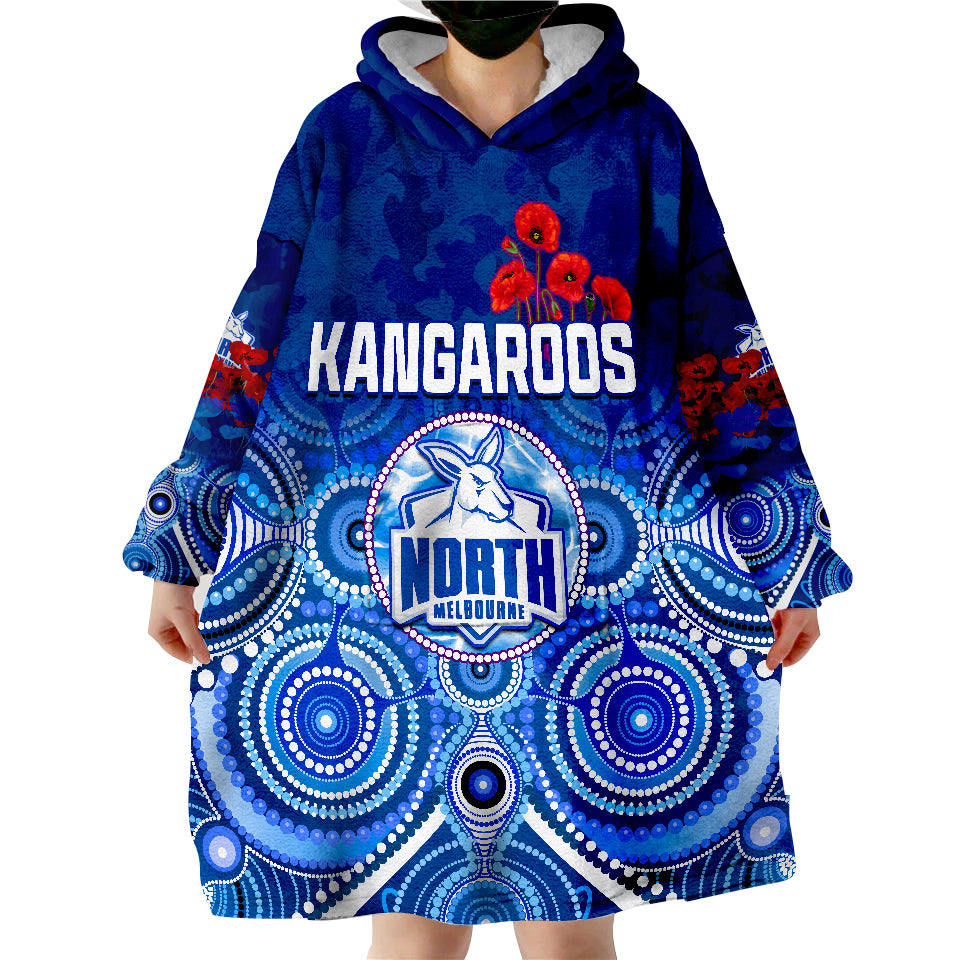 kangaroos-anzac-2022-north-melbourne-football-aboriginal-poppy-flowers-wearable-blanket-hoodie