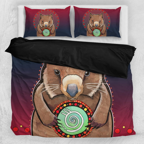 aboriginal-bedding-sets-wombat-circle-patterns-drawing-painting