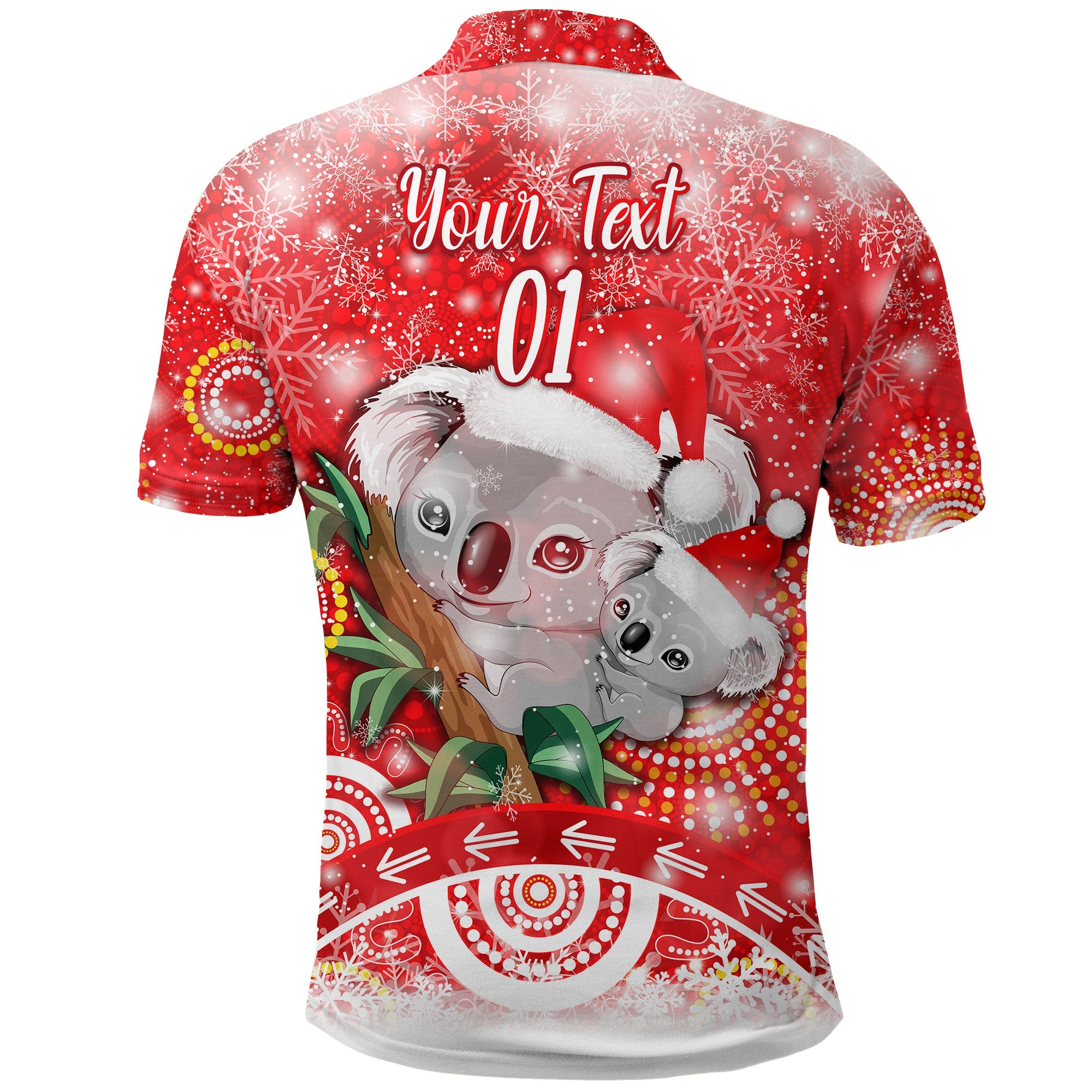 custom-personalised-australia-koala-christmas-polo-shirt-original-style-red