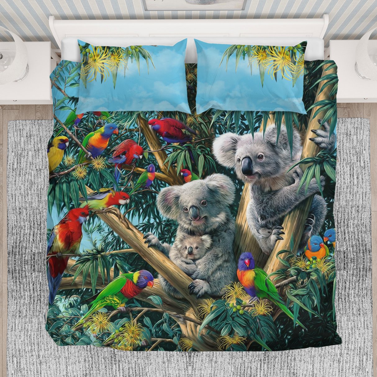 bedding-sets-koala-bed-family-kookaburra-painting-sets