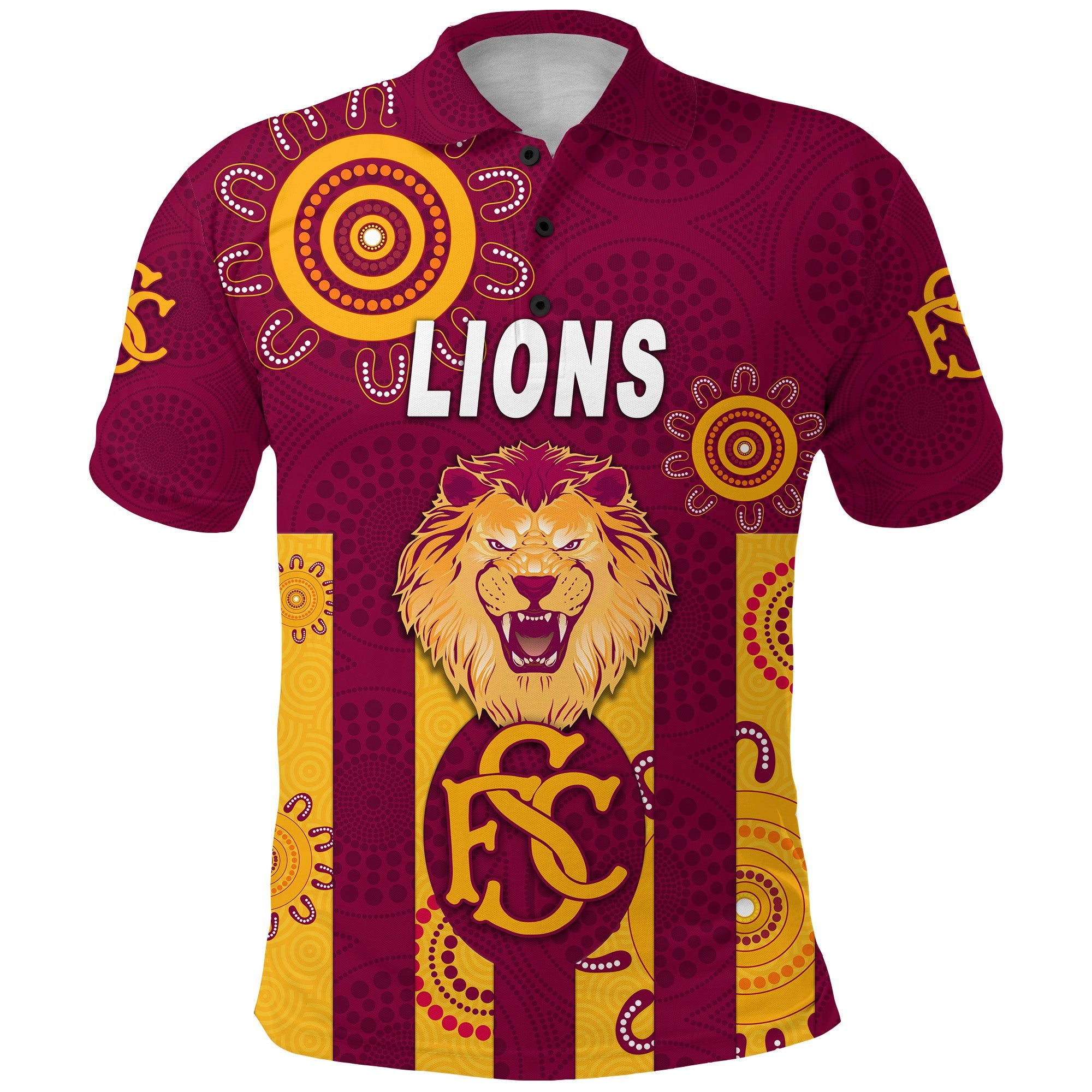 custom-personalised-subiaco-football-club-polo-shirt-lions-indigenous-version-maroon-custom-text-and-number