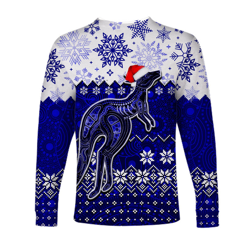aboriginal-christmas-2022-kangaroo-long-sleeve-shirts-blue-style