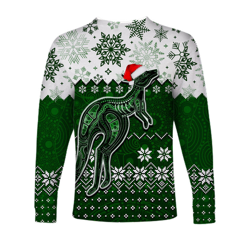 aboriginal-christmas-2022-kangaroo-long-sleeve-shirts-green-style