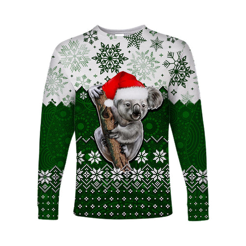aboriginal-christmas-2022-koala-long-sleeve-shirts-green-style