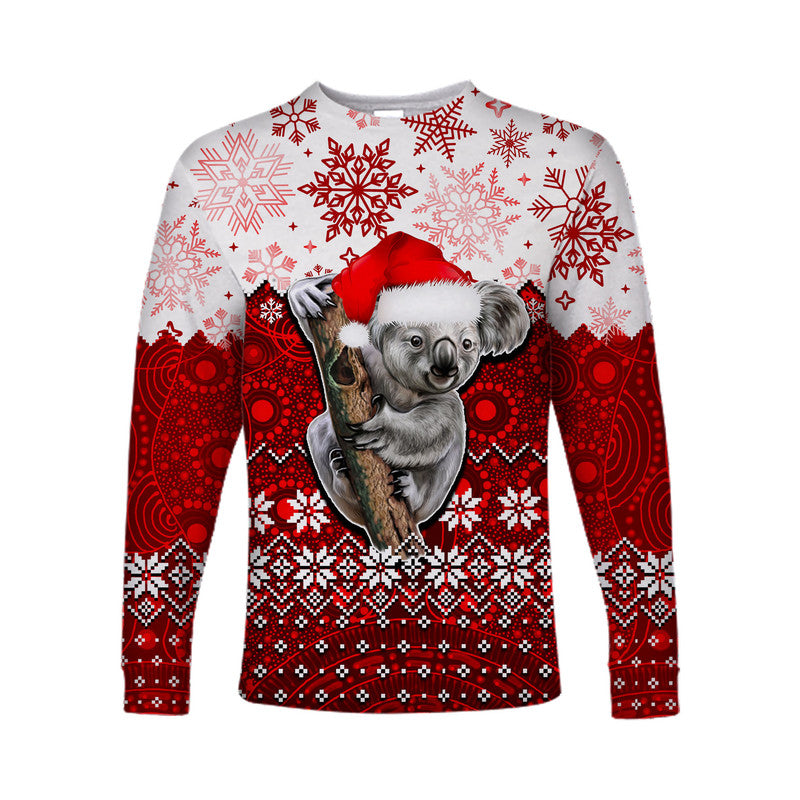 aboriginal-christmas-2022-koala-long-sleeve-shirts-red-style