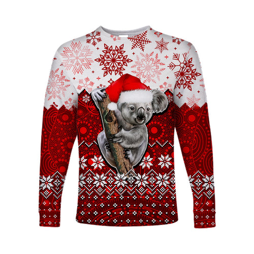 aboriginal-christmas-2022-koala-long-sleeve-shirts-red-style