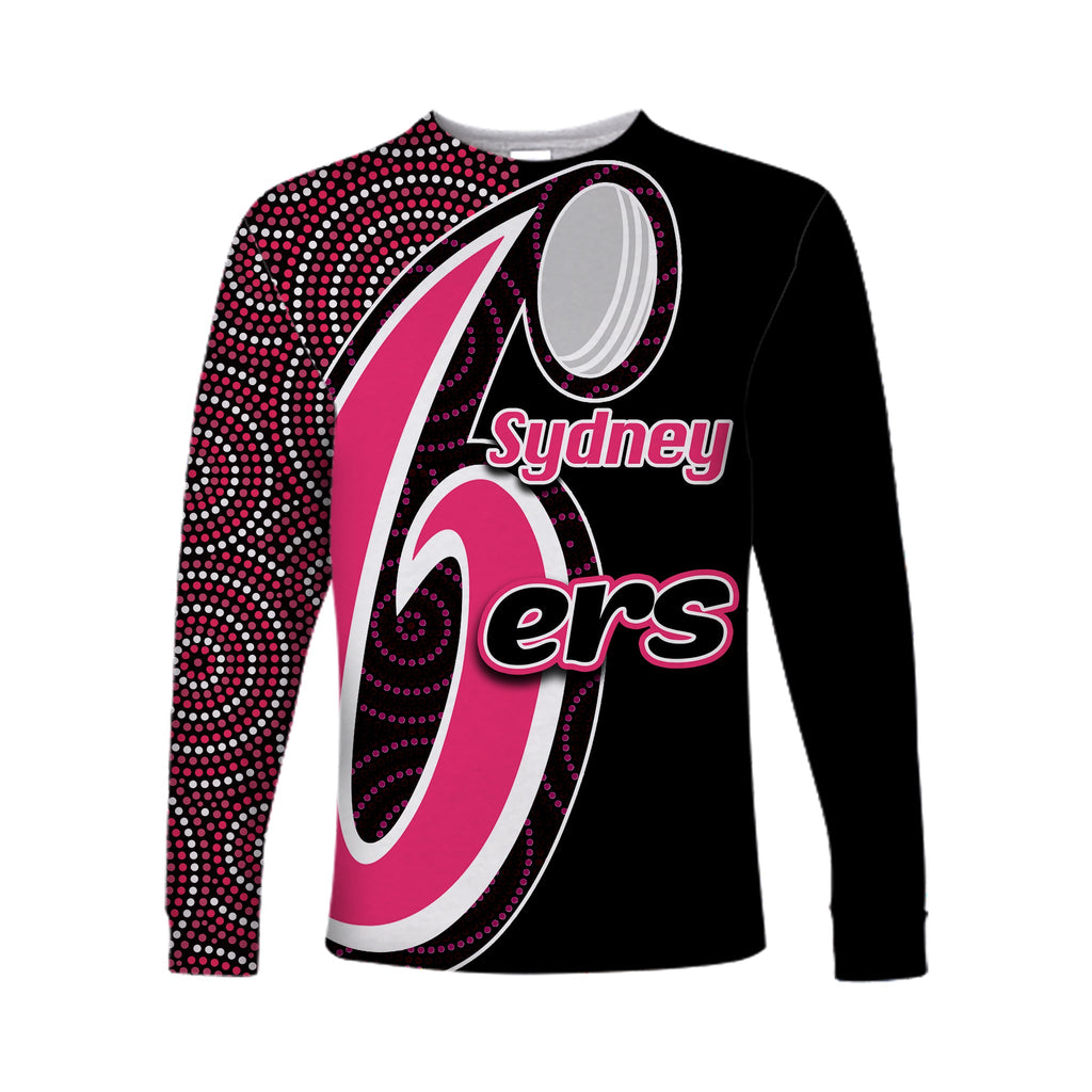 custom-personalisedsydney-sixers-long-sleeve-shirts-cricket-aboriginal-dot-patterns