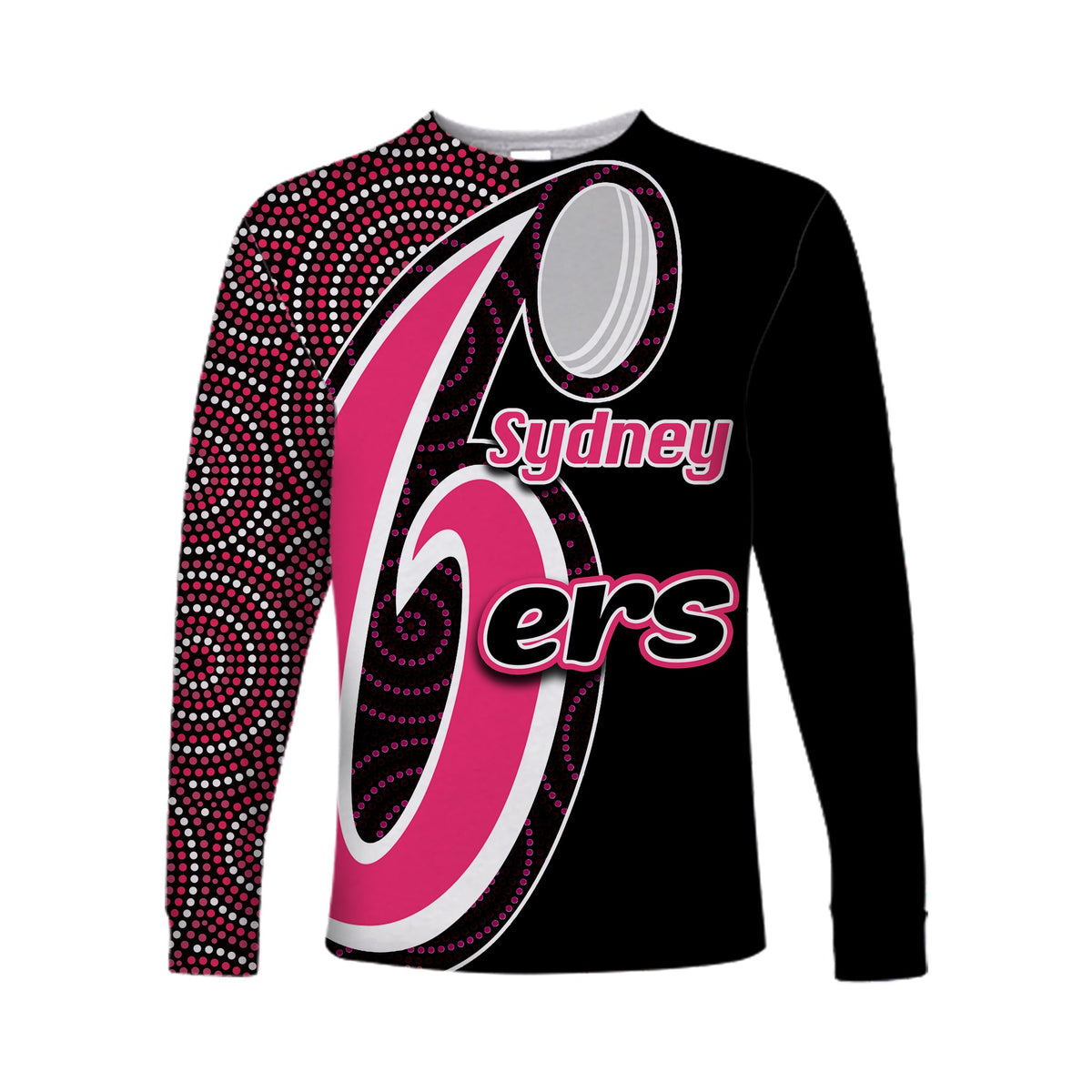 custom-personalisedsydney-sixers-long-sleeve-shirts-cricket-aboriginal-dot-patterns
