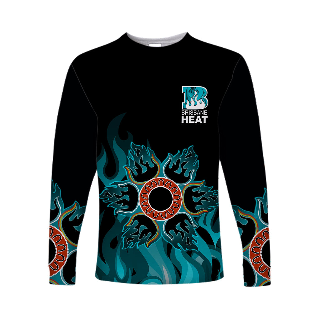 (Custom Personalised And Number) Brisbane Heat Long Sleeve Shirts Cricket Simple Style