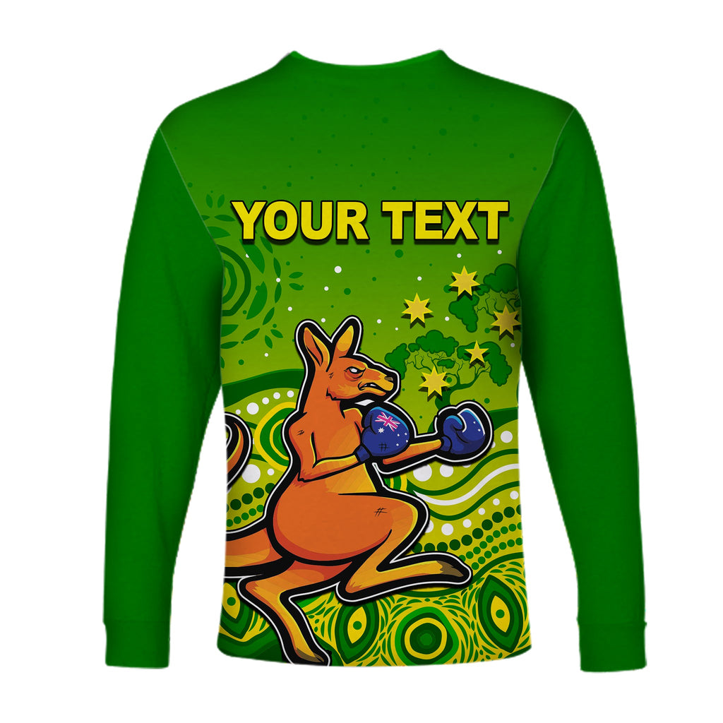 (Custom Personalised) Kangaroo Boxing Long Sleeve Shirts Aboriginal LT6