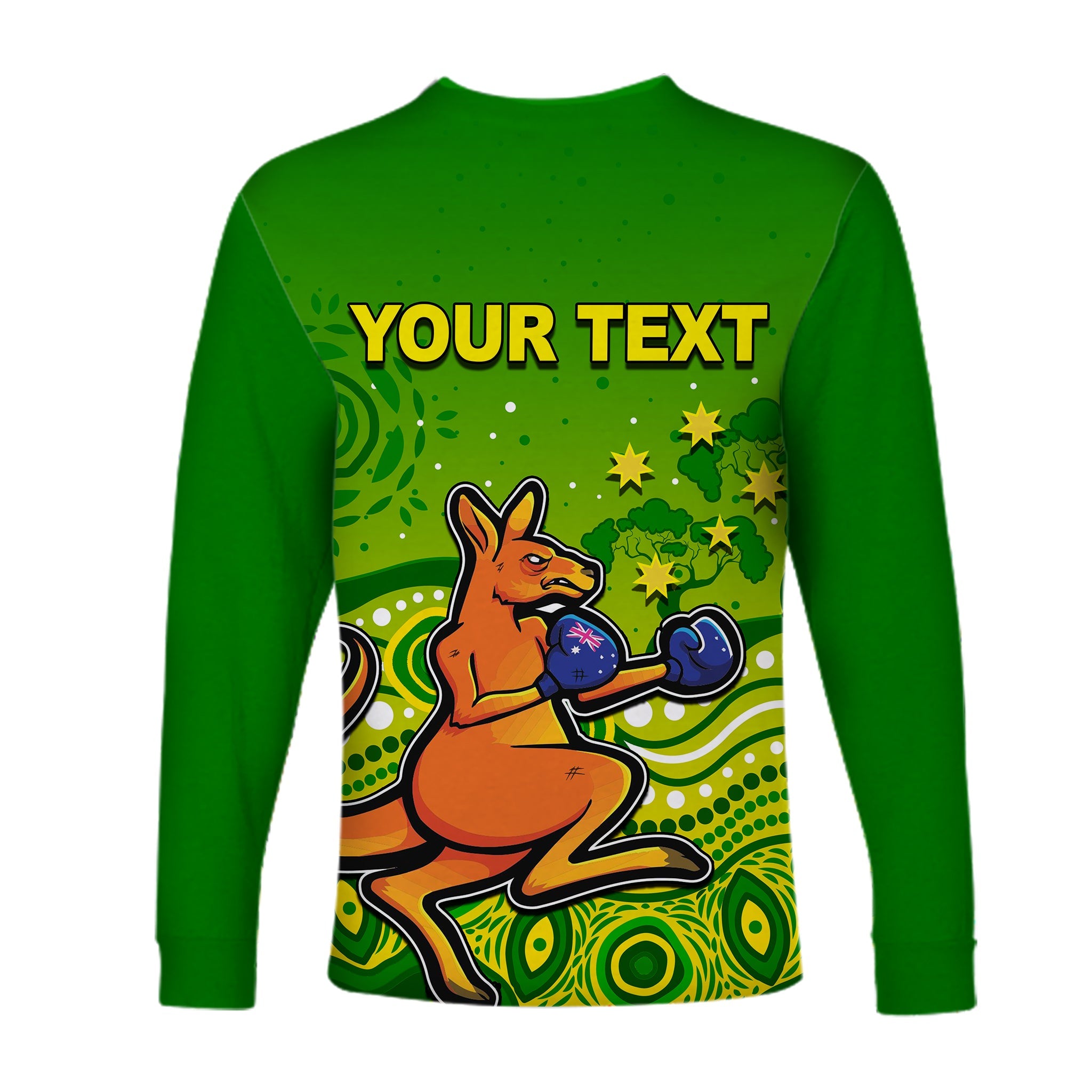 (Custom Personalised) Kangaroo Boxing Long Sleeve Shirts Aboriginal LT6