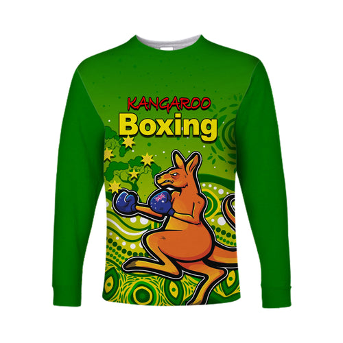 (Custom Personalised) Kangaroo Boxing Long Sleeve Shirts Aboriginal