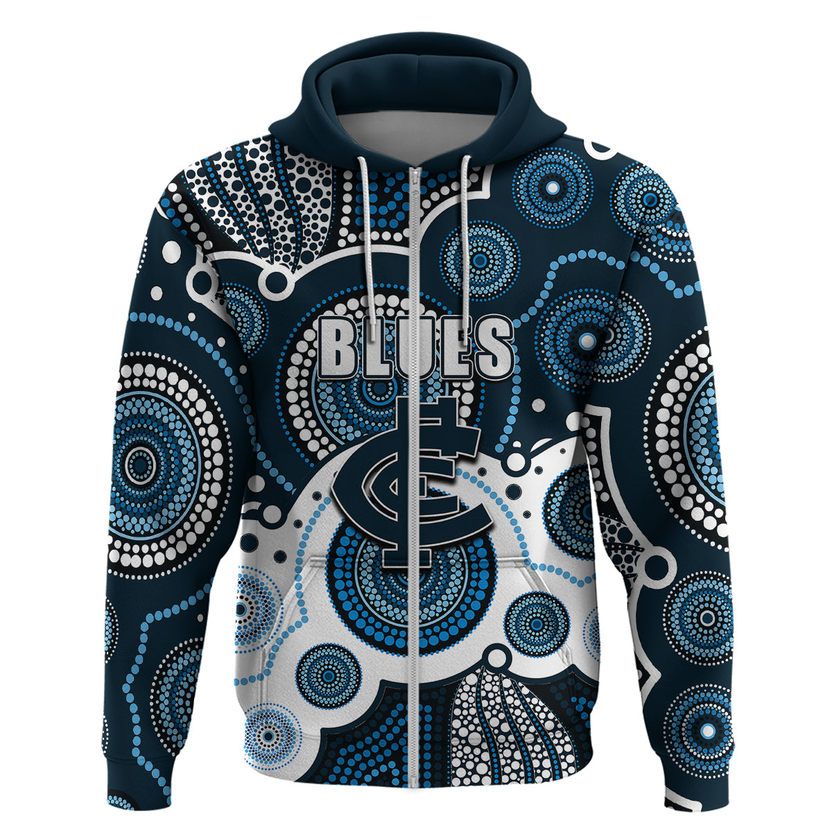 custom-personalised-and-number-blues-afl-hoodie-aboriginal-patterns